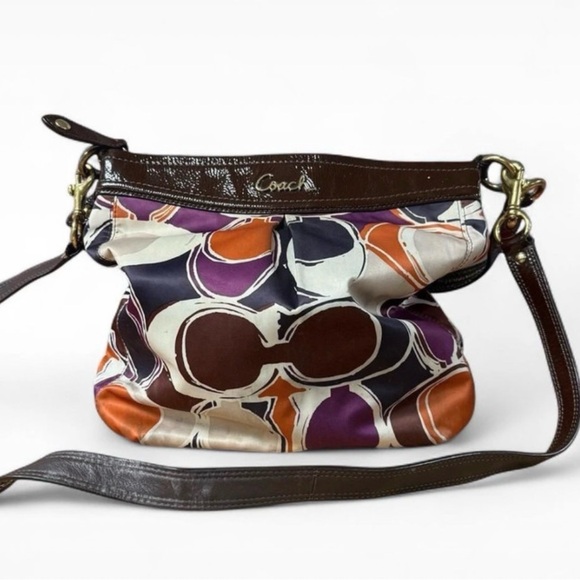 Coach Brown and Purple Shoulder Bag